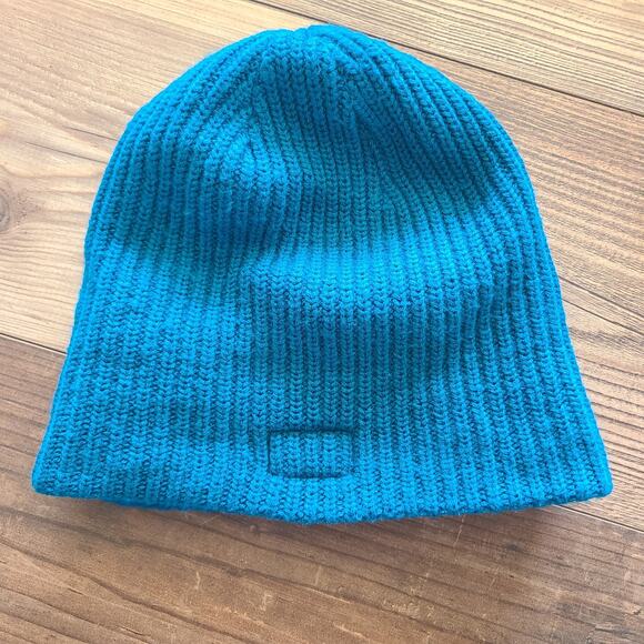 The North Face Youth Salty One Size Knit Beanie Dusk Blue Box Logo Winter Hat - Picture 3 of 7
